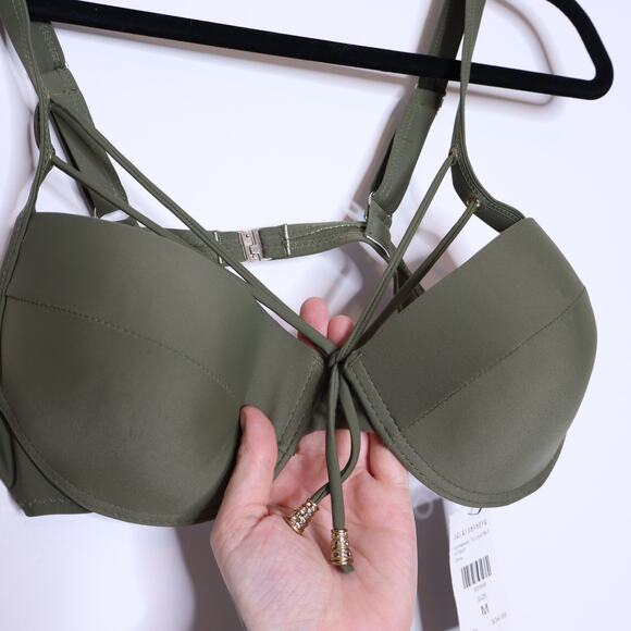 REE BEES NEW Somebody To Love Me Two Piece Bikini Olive Swimwear Women's M - Picture 4 of 11